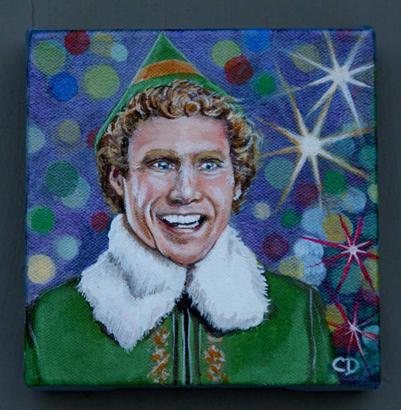 570x582 Buddy The Elf Portrait - Buddy The Elf Painting