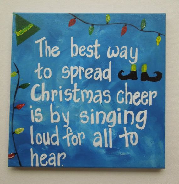 570x586 Buddy The Elf. 12x12 Original Christmas Painting With Quote By By - Buddy The Elf Painting
