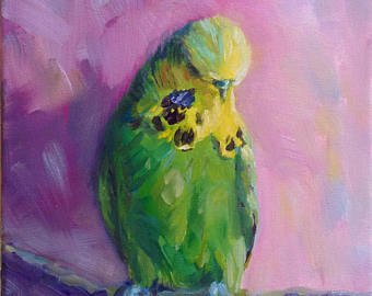 340x270 Budgie Painting Etsy - Budgie Painting