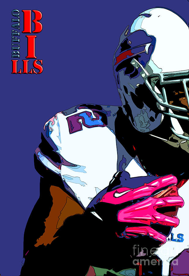 618x900 Buffalo Bills Football Team And Original Typography Painting By - Buffalo Bills Painting