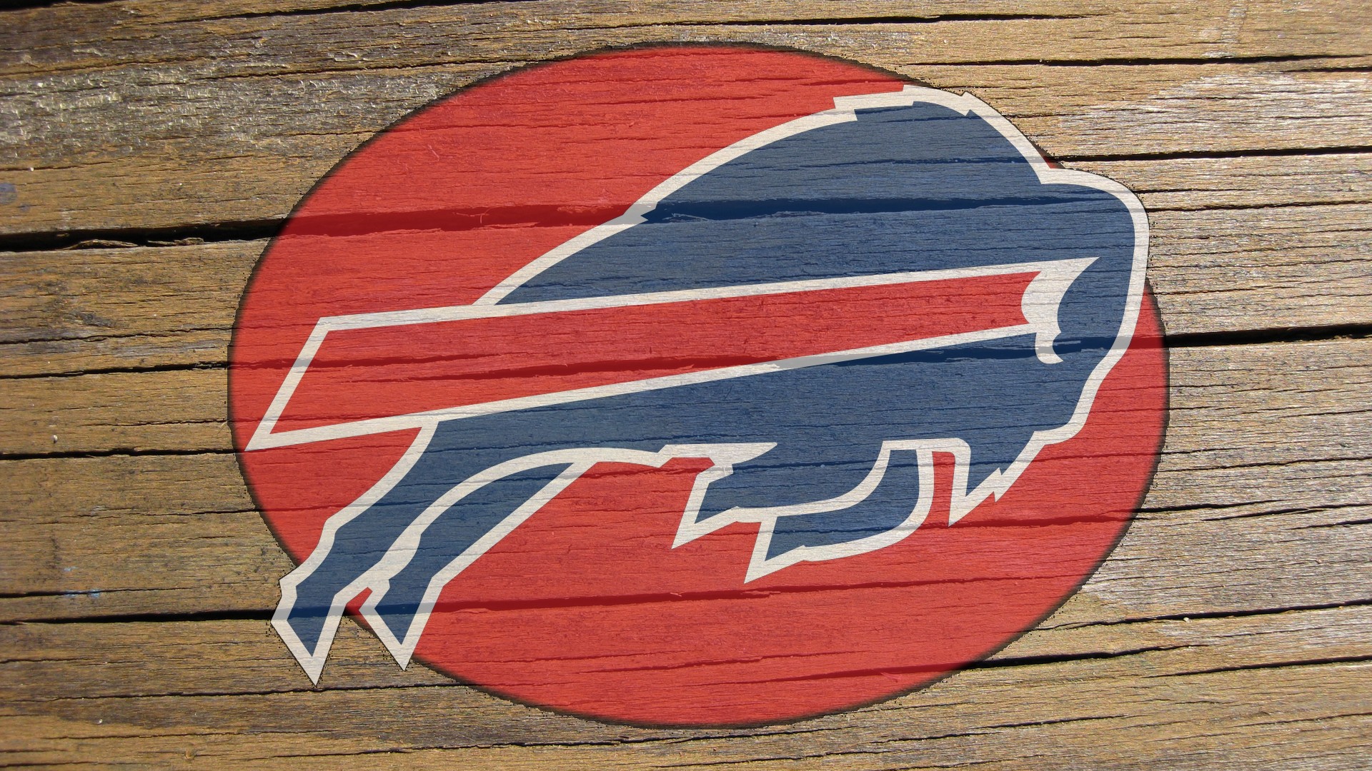 1920x1080 Buffalo Bills Logo Painted On Wood 1920x1080 Hd Nfl Buffalo Bills - Buffalo Bills Painting
