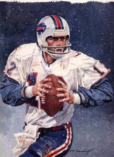 236x324 Cornelius Bennett, Buffalo Bills By Jim Auckland, 1992. Sports - Buffalo Bills Painting