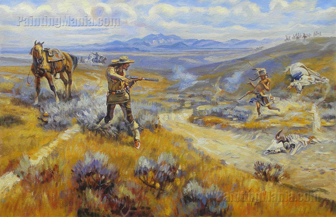 1180x761 Buffalo Bill's Duel With Yellowhand - Buffalo Bills Painting