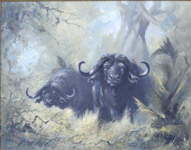 640x503 Original Oil Painting On Canvas Signed Lower Left Doug Van Howd - Buffalo Canvas Painting