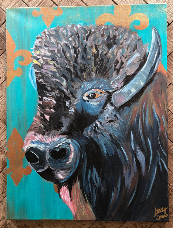 570x752 Buffalo Canvas Painting - Buffalo Canvas Painting