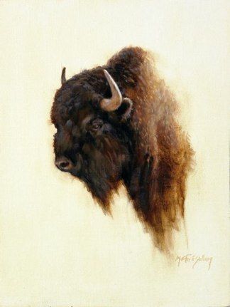 324x431 Buffalo Head - Buffalo Head Painting