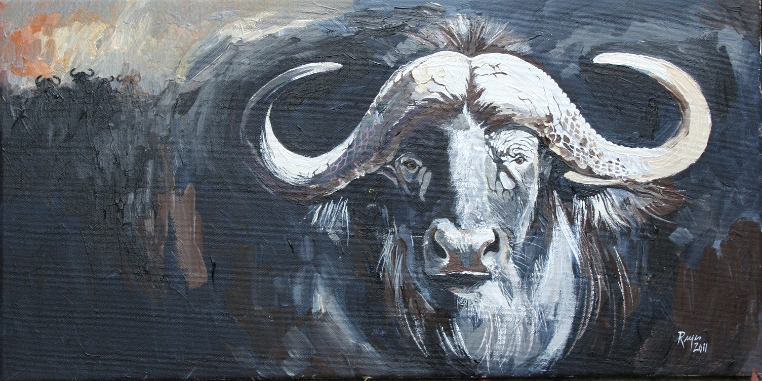 1505x753 Wa Ka Ve Cape Buffalo - Buffalo Head Painting