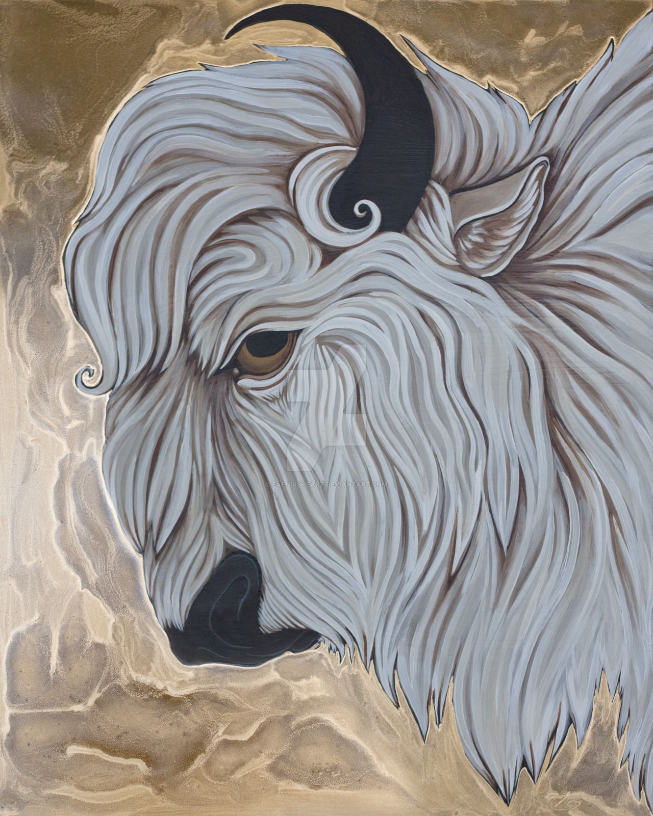 1280x1601 Buffalo Head Painting - Buffalo Head Painting