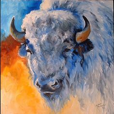 236x236 Buffalo Head 2. Buffalo - Buffalo Head Painting