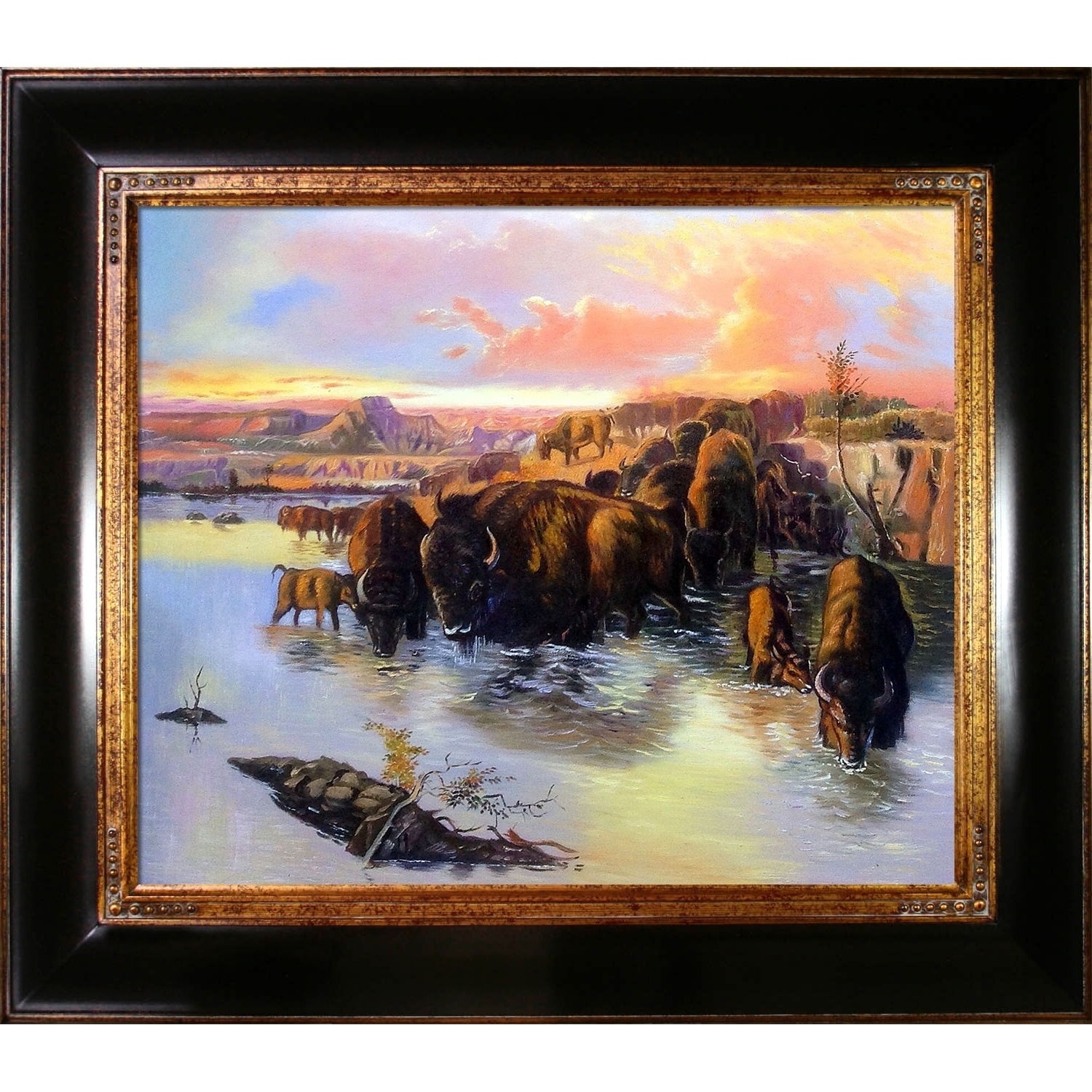 1500x1500 Shop Charles Marion Russell - Buffalo Herd Painting