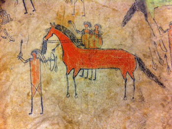 350x262 Native American Buffalo Hide Art Symbols Amp Meaning - Buffalo Hide Painting