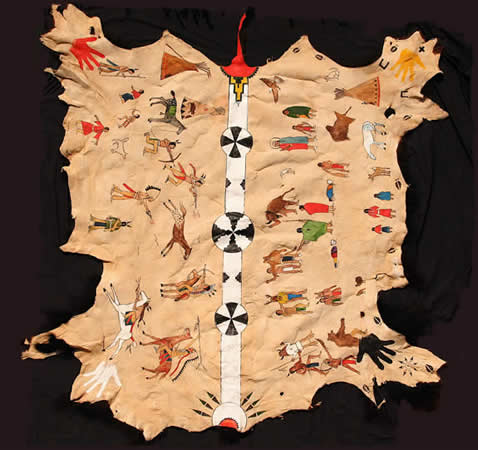 478x450 Paintings - Buffalo Hide Painting