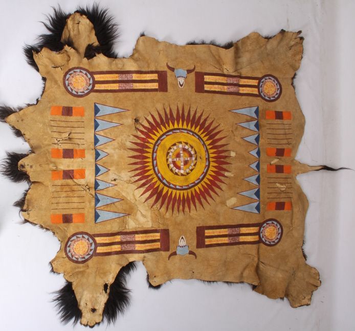 694x646 The 138 Best Buffalo Hides Or Robes Images On Native - Buffalo Hide Painting