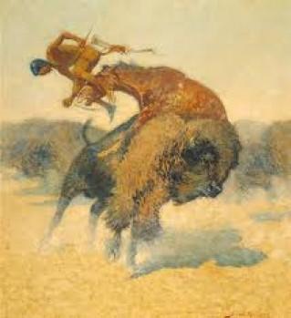 319x349 An Episode Of The Buffalo Hunt, 1908 Frederic Remington Art Museum - Buffalo Hunt Painting