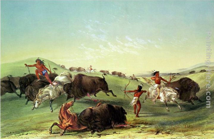 720x470 George Catlin Buffalo Hunt Painting Anysize 50% Off - Buffalo Hunt Painting