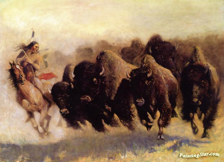 720x522 The Buffalo Hunt Artwork By Edward Borein Oil Painting Amp Art - Buffalo Hunt Painting