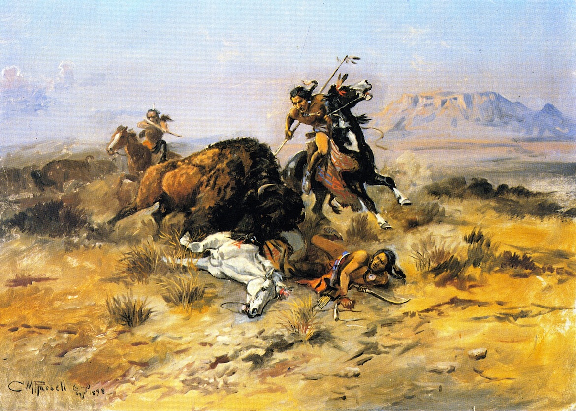 1170x834 Buffalo Hunt Painting Charles Marion Russell Oil Paintings - Buffalo Hunt Painting