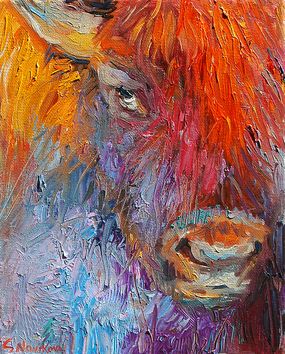565x700 Buffalo Bison Wild Life Oil Painting Print Painting By Svetlana - Buffalo Oil Painting