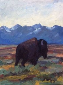 222x300 Buffalo Painting Ebay - Buffalo Oil Painting