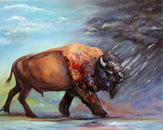 570x454 Buffalo Painting Buffalo Artwork - Buffalo Painting