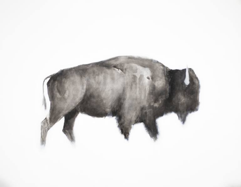 770x597 Saatchi Art Buffalo Painting By Jacqueline Neuwirth - Buffalo Painting