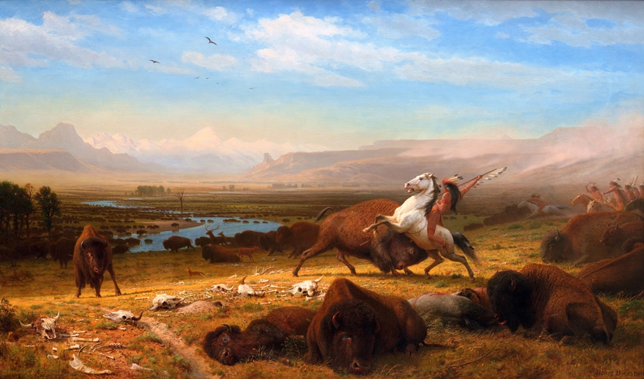 933x550 The Last Of The Buffalo Painting By Albert Bierstadt Art - Buffalo Painting