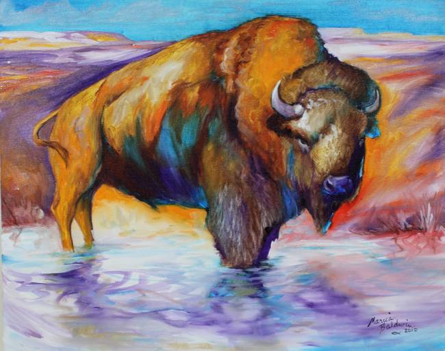 650x512 Buffalo Waters By Marcia Baldwin - Buffalo Painting