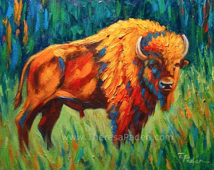 720x574 Daily Painters Abstract Gallery Palette Knife American Buffalo - Buffalo Painting Abstract