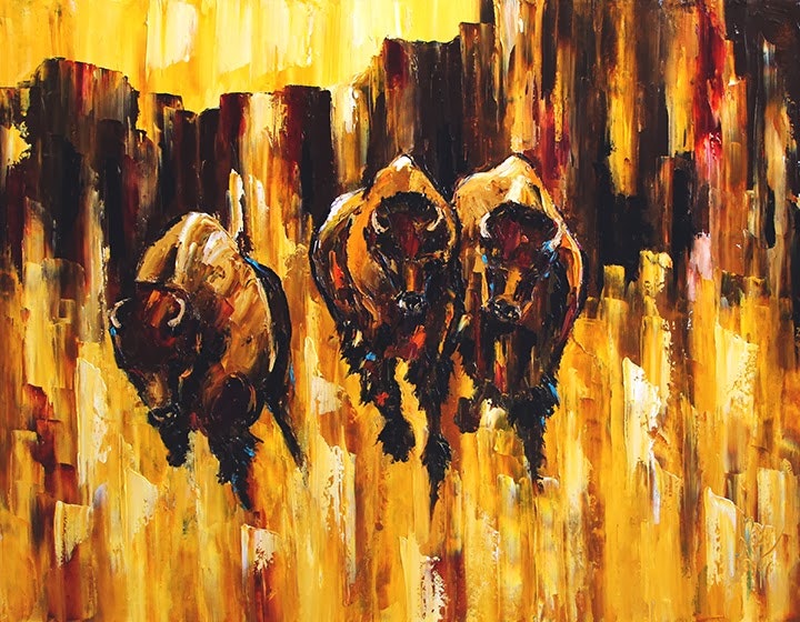720x560 Where The Buffalo Roam Abstract Contemporary Buffalo Painting By - Buffalo Painting Abstract