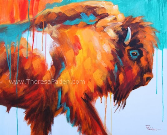 536x432 Wildlife Art Of The West Southwest Spirit Bison Abstract Buffalo - Buffalo Painting Abstract