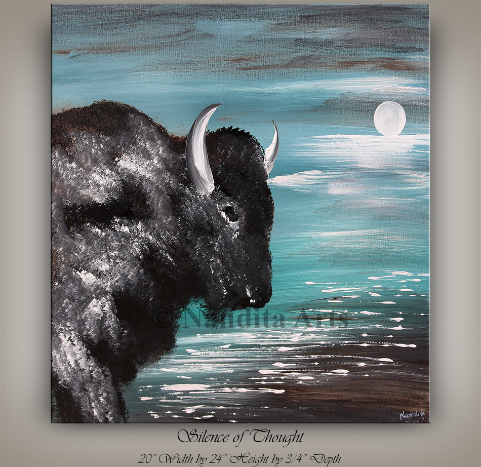 950x922 American Buffalo Painting Bison Bull Painting Native - Buffalo Painting Abstract