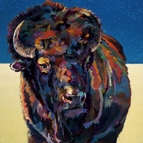 498x500 Bob Coonts Abstract Fine Art - Buffalo Painting Abstract