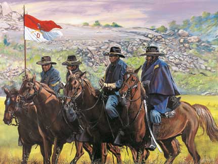 431x324 Buffalo Soldiers Gullah Art, African American Art By John Jones - Buffalo Soldier Painting