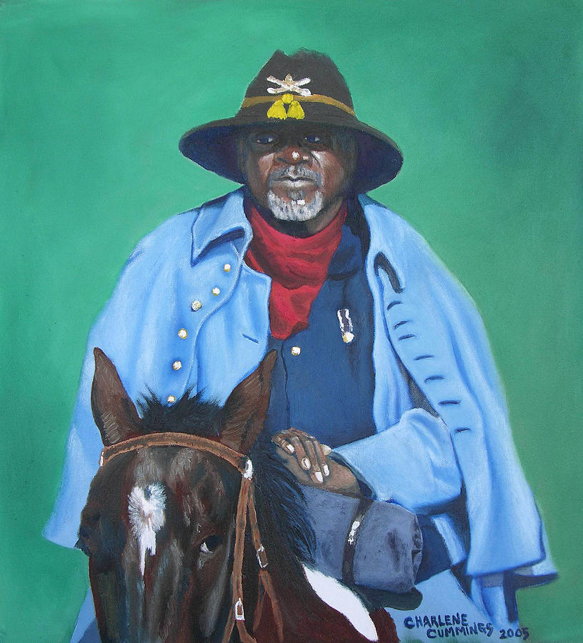 816x900 The Buffalo Soldier Painting By Charlene Cummings - Buffalo Soldier Painting
