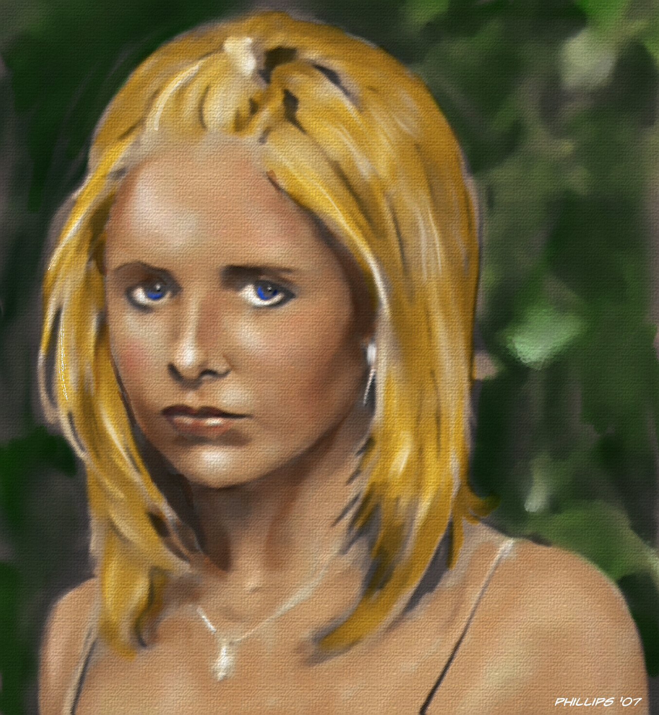 1355x1470 Buffy Painting By Mphillips - Buffy Painting