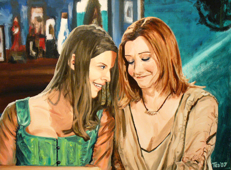 800x592 Willow And Tara Buffy Painting By Tdastick - Buffy Painting