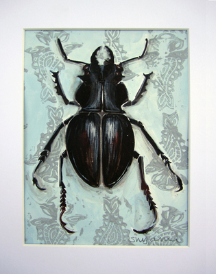 315x400 Shiny Black Bug - Bug Painting