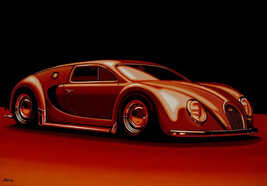550x383 Bugatti Veyron 1945 Painting Posters By Paulmeijering Redbubble - Bugatti Painting