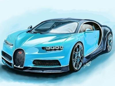 400x300 5d Diamond Painting Koenigsegg Agera Rs Or Bugatti Chiron Amazello - Bugatti Painting
