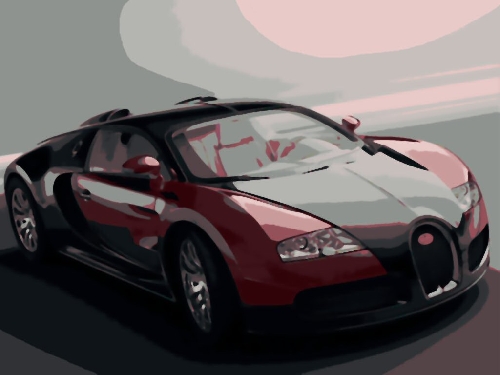 500x375 Bugatti Veyron Pop Art Paint By Number Kit - Bugatti Painting