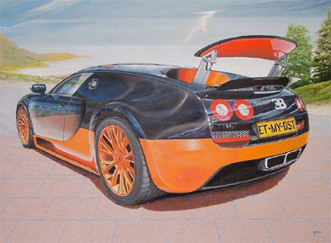 367x270 Bugatti Veyron Super Sport Acrylic Painting By Marc Jones - Bugatti Painting