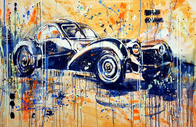770x500 Saatchi Art Bugatti Atlantic Painting By Marta Zawadzka - Bugatti Painting