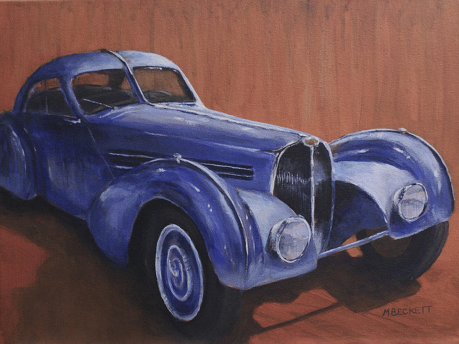 900x674 Bugatti Atlantic Painting By Michael Beckett - Bugatti Painting