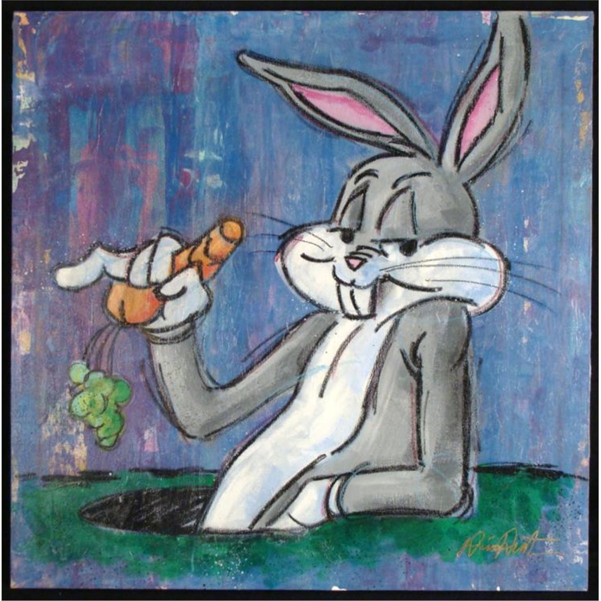 1200x1200 Dick Duerrstein Bugs Bunny Portrait Original Painting - Bugs Bunny Painting