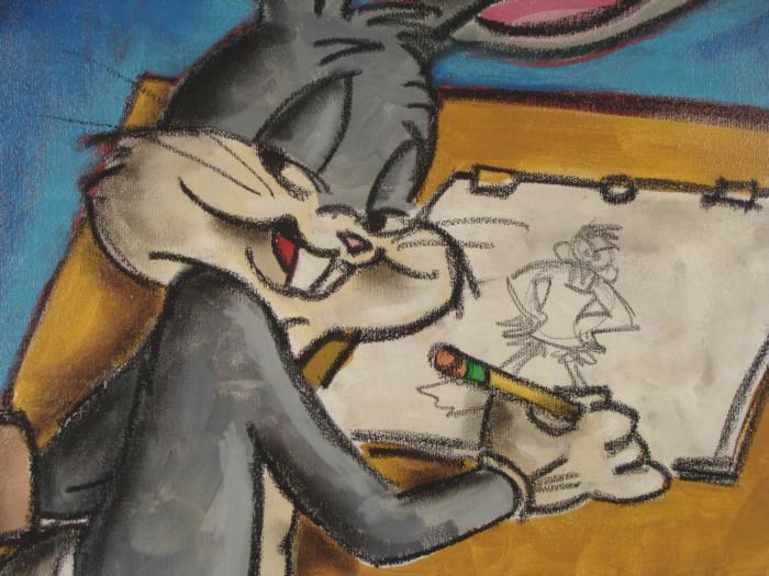 700x525 Duerrstein Original Cartoon Painting Bugs Bunny Artist - Bugs Bunny Painting