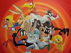 236x177 Looney Tunes Characters Acrylic Canvas Painting Featuring Bugs - Bugs Bunny Painting
