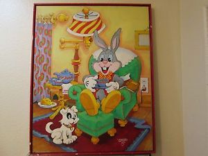300x225 Bugs Bunny Oil Painting Ebay - Bugs Bunny Painting