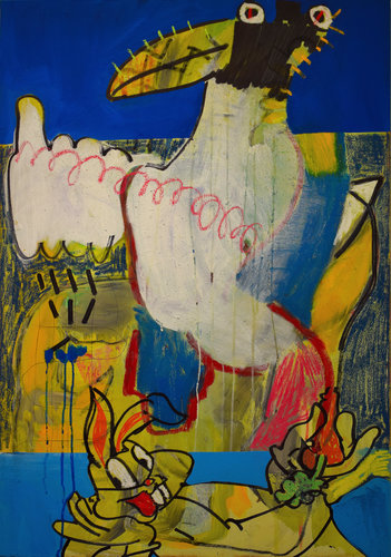 351x500 Bugs Bunny Amp Crow By Francesco Polazzi (2018) Painting Acrylic - Bugs Bunny Painting