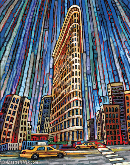 436x550 Flatiron Building Painting - Building Painting