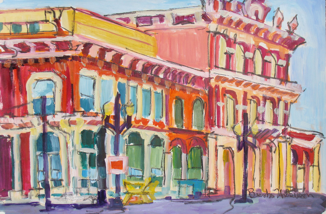 1100x721 Paintings By Brooks Hickerson - Building Painting